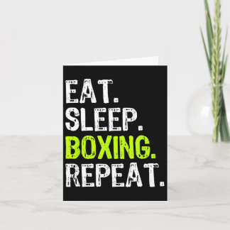 Eat Sleep Boxing Herhaal box Coach Fan Funny Kaart