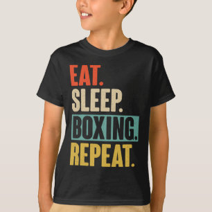 Eat Sleep Boxing Herhaal - Grappige Retro Boxi T-shirt