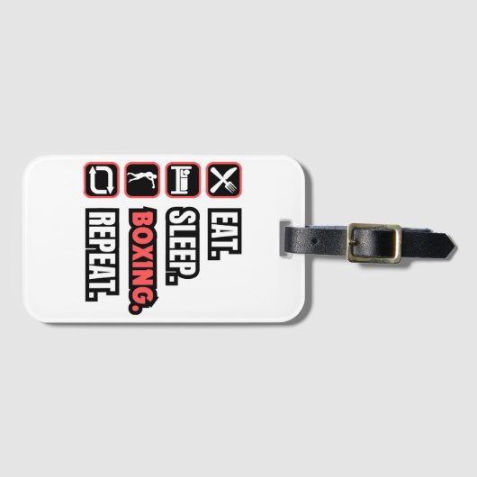 Eat Sleep Boxing herhalen Bagagelabel (Voorkant (horizontaal))