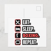 Eat Sleep Boxing herhalen Feestdagenkaart (Voorkant / Achterkant)