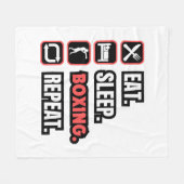 Eat Sleep Boxing herhalen Fleece Deken (Voorkant (Horizontaal))