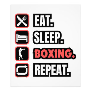 Eat Sleep Boxing herhalen Foto Afdruk