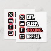 Eat Sleep Boxing herhalen Kaart (Voorkant / Achterkant)