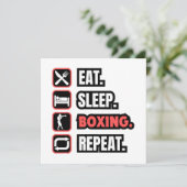 Eat Sleep Boxing herhalen Kaart (Staand voorkant)