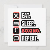 Eat Sleep Boxing herhalen Kaart (Achterkant)