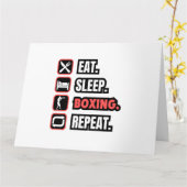 Eat Sleep Boxing herhalen Kaart (Gele Bloem)