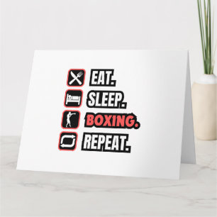 Eat Sleep Boxing herhalen Kaart