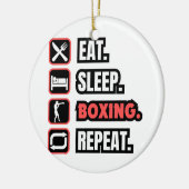 Eat Sleep Boxing herhalen Keramisch Ornament (Links)