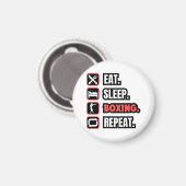 Eat Sleep Boxing herhalen Magneet (Voorkant / Achterkant)