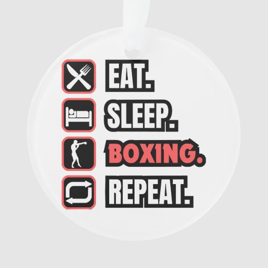 Eat Sleep Boxing herhalen Ornament (voorkant)