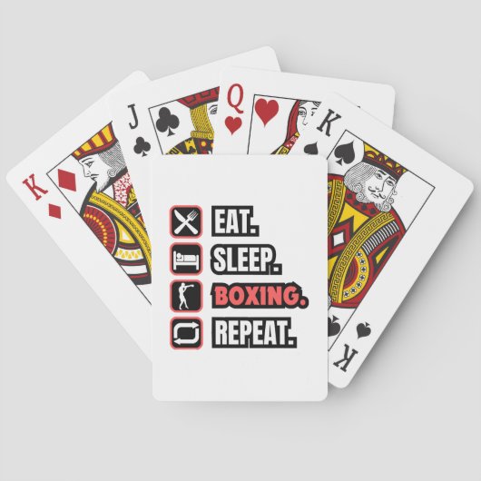 Eat Sleep Boxing herhalen Pokerkaarten (Achterkant)