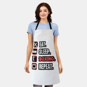 Eat Sleep Boxing herhalen Schort (Gedragen)