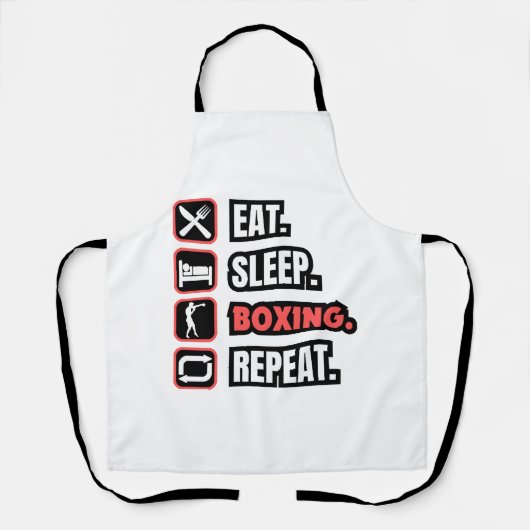 Eat Sleep Boxing herhalen Schort (Voorkant)