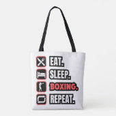 Eat Sleep Boxing herhalen Tote Bag (Achterkant)