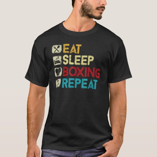 Eat Sleep Boxing Repeat Boxing Man Boxing Gloves C T-shirt (Voorkant)