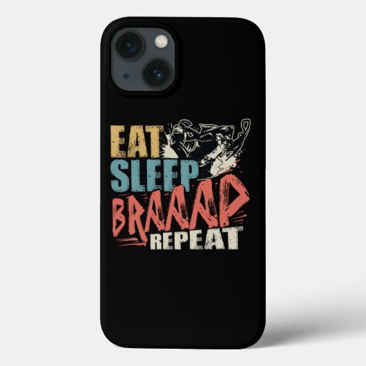 Eat Sleep Braap Repeat Snowmobile Rider Case-Mate iPhone Case (Achterkant)