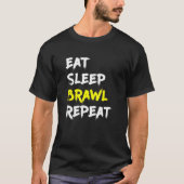 Eat Sleep Brawl Herhaal Gamer Game Kind Star T-shirt (Voorkant)