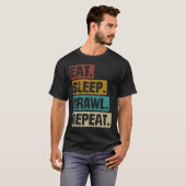 Eat Sleep Brawl Repeat Retro Video Gaming Game Gam T-shirt (Voorkant volledig)