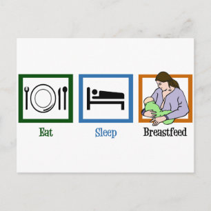 Eat Sleep Breastfeed Briefkaart
