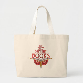 Eat Sleep Breathe Books Bag Grote Tote Bag