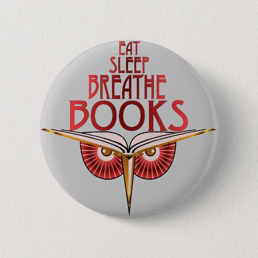 Eat Sleep Breathe Books Button (Voorkant)