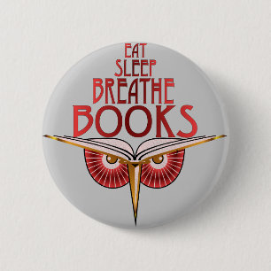 Eat Sleep Breathe Books Button