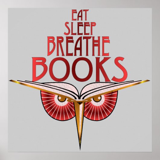 Eat Sleep Breathe Books Print (Voorkant)