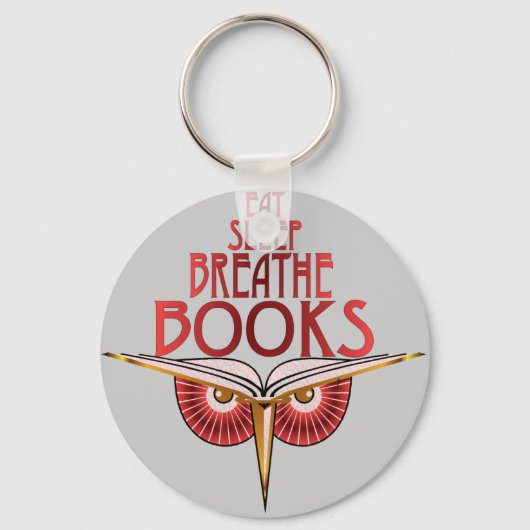 Eat Sleep Breathe Books Sleutelhanger (Voorkant)