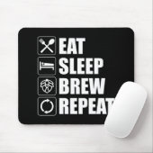 Eat Sleep Brew Herhaal Funny Beer Home Breken Muismat (Met muis)