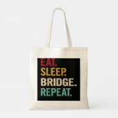 Eat Sleep Bridge Funny Bridge Player Card G herhal Tote Bag (Achterkant)
