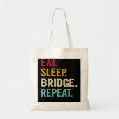 Eat Sleep Bridge Funny Bridge Player Card G herhal Tote Bag (Voorkant)