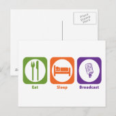 Eat Sleep Broadcast Briefkaart (Voorkant / Achterkant)