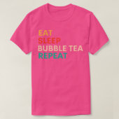 Eat Sleep Bubble Tea Herhaal Bubble Tea T-shirt (Design voorkant)