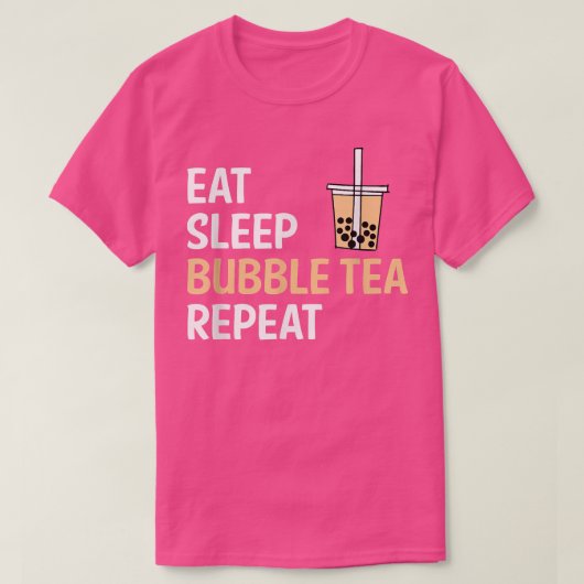 Eat Sleep Bubble Tea Repeet Boba Tea T-shirt (Design voorkant)