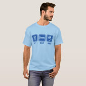 Eat Sleep Build, bouwer grappige t-shirt blauw (Voorkant volledig)