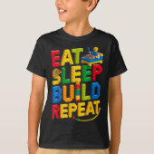 Eat Sleep Build Repeat Master Builder Building BRI T-shirt (Voorkant)