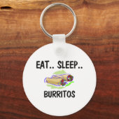 Eat Sleep BURRITOS Sleutelhanger (Voorkant)