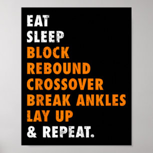 Eat Sleep Bysketbyll Herhaal Leuk Cadeau voor Bysk Poster