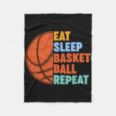 Eat Sleep Bysketbyll Repeat voor mannen Tiener jon Fleece Deken (Voorkant)