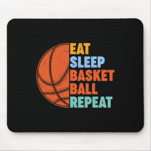 Eat Sleep Bysketbyll Repeat voor mannen Tiener jon Muismat