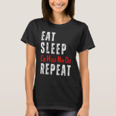 Eat Sleep C8H10N4O2 Repeat Caffeine Molecule T-shirt (Voorkant)