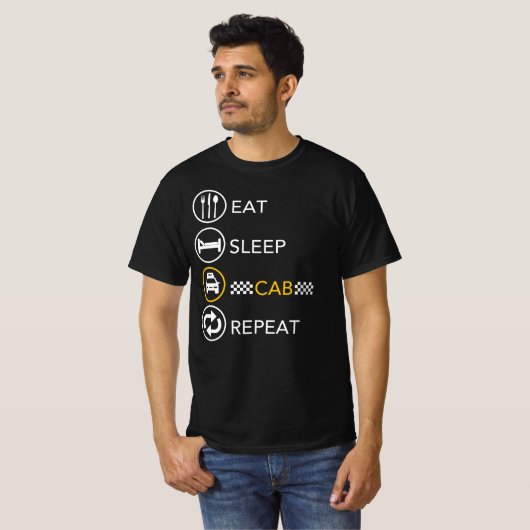 Eat Sleep Cab Repo - Taxi Driver Cab Driver T-shirt (Voorkant volledig)