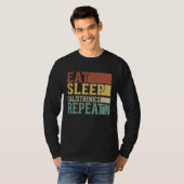 Eat Sleep Calisthenics Repeat Bodybuilding Fitness T-shirt (Voorkant volledig)
