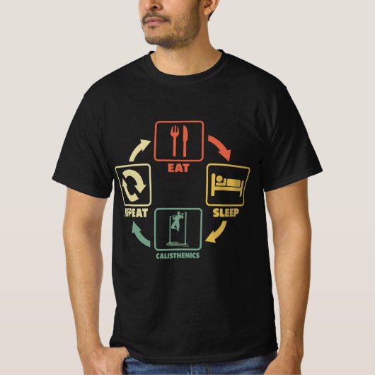 Eat Sleep Calisthenics Repeat T-shirt (Voorkant)