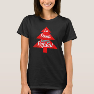 Eat Sleep Camp Herhaal Camper Retro voor Camping T-shirt