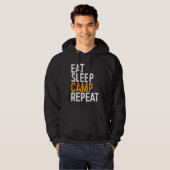 Eat Sleep Camp Herhaal Funny Camping Hoodie (Voorkant volledig)
