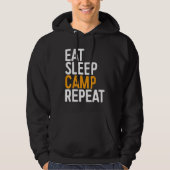 Eat Sleep Camp Herhaal Funny Camping Hoodie (Voorkant)