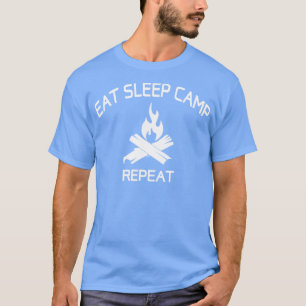 Eat Sleep Camp herhaal grappig voor kampeerlappen T-shirt