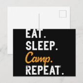 Eat Sleep Camp Herhaal Revel Camper Natuur Camping Briefkaart (Voorkant / Achterkant)