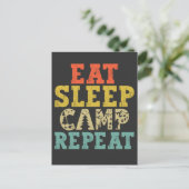 Eat Sleep Camp Herhalen Camping Lover Briefkaart (Staand voorkant)